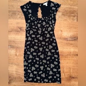 Topshop bodycon cutout black dress with daisies
